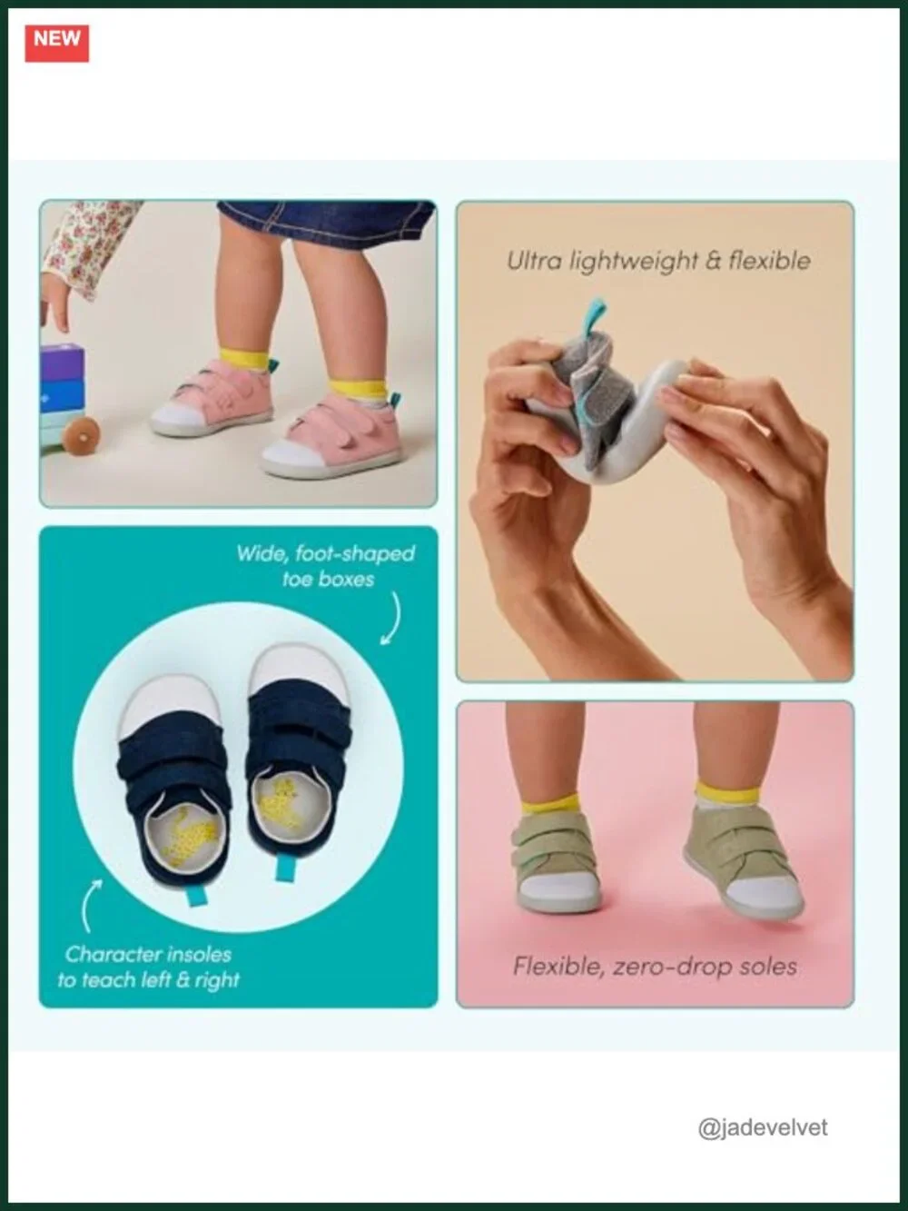 Lightweight Breathable Cotton Baby Walker Sneakers Non-Slip Wide Feet Hook &